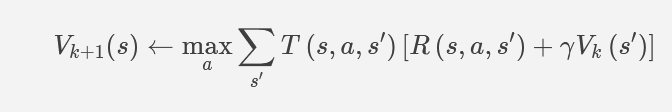 value iteration state update equation image