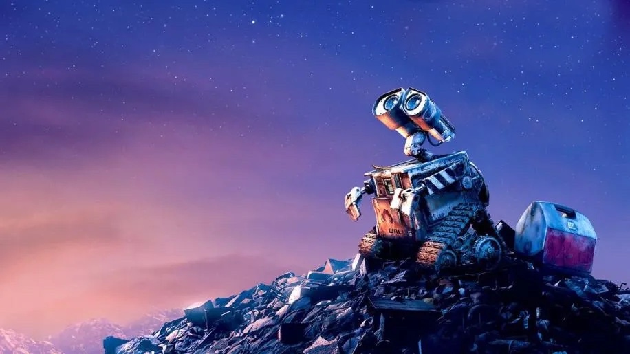 WALL-E looking up at the sky